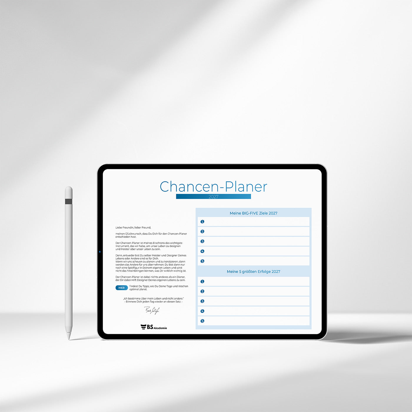 Chancen-Planer 2027 - digitale Tablet-Version