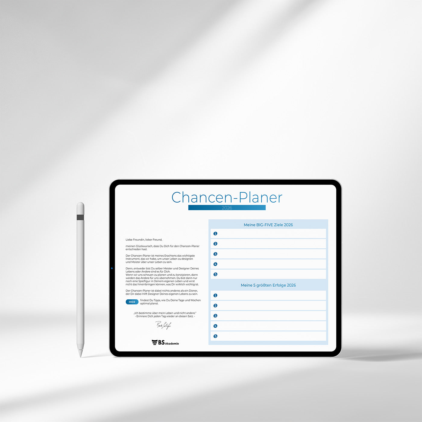 Chancen-Planer 2026 - digitale Tablet-Version