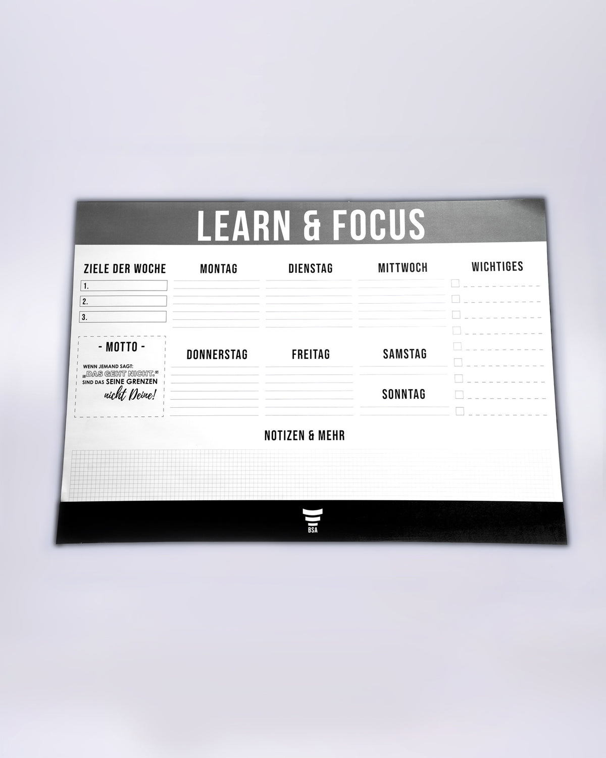 Schreibtischunterlage - Learn & Focus